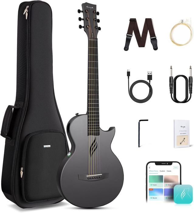 Enya NOVA GO SP1 Carbon Fiber Travel Guitar - 35" Acoustic Electric with Smart A
