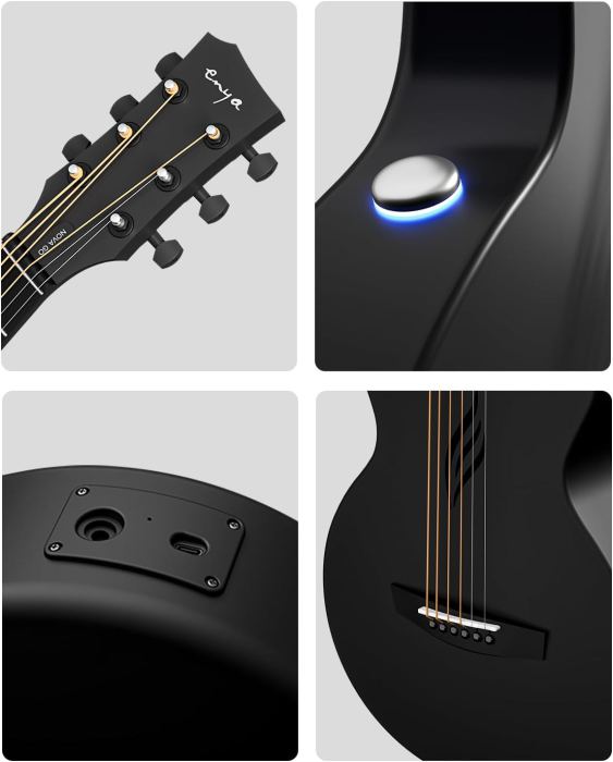 Enya NOVA GO SP1 Carbon Fiber Travel Guitar - 35" Acoustic Electric with Smart A