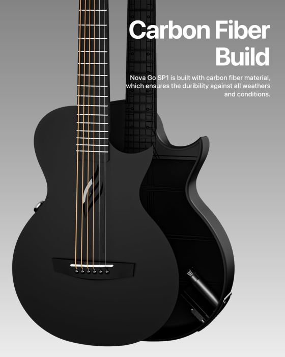 Enya NOVA GO SP1 Carbon Fiber Travel Guitar - 35" Acoustic Electric with Smart A