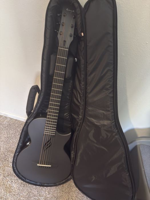 Elegant Black Carbon Fiber Travel Guitar - NOVA Go SP1 with Accessories Included
