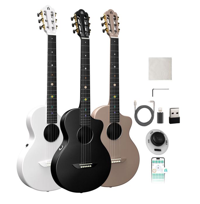 Natasha Cosmos 38" Carbon Fiber Nylon Travel Acoustic-Electric Guitar US Stock