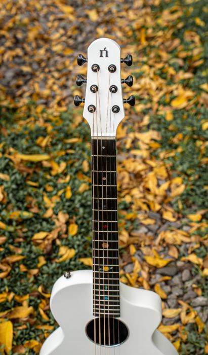 Natasha Asteroid 38" travel carbon fiber acoustic electric guitar Smart White