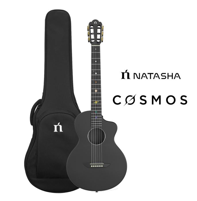 Natasha Cosmos 38" Carbon Fiber Nylon String Travel Acoustic Guitar US Stock