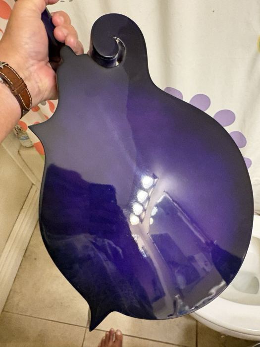 Santini F-Style Mandolin Purple Gloss, 8 String with New Soft Shell Case Nice