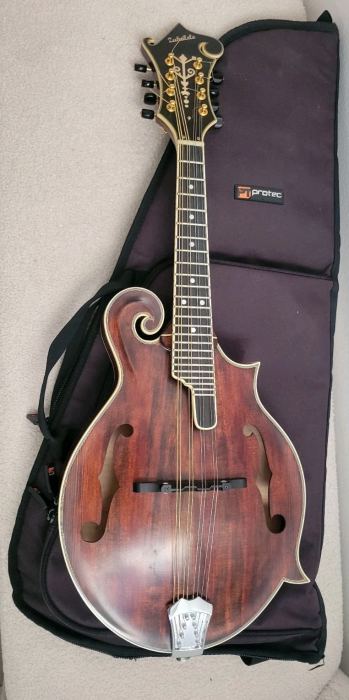 Zukulele F5 Style Bluegrass Mandolin Hand Carved Solid Spruce Top & Mable Back