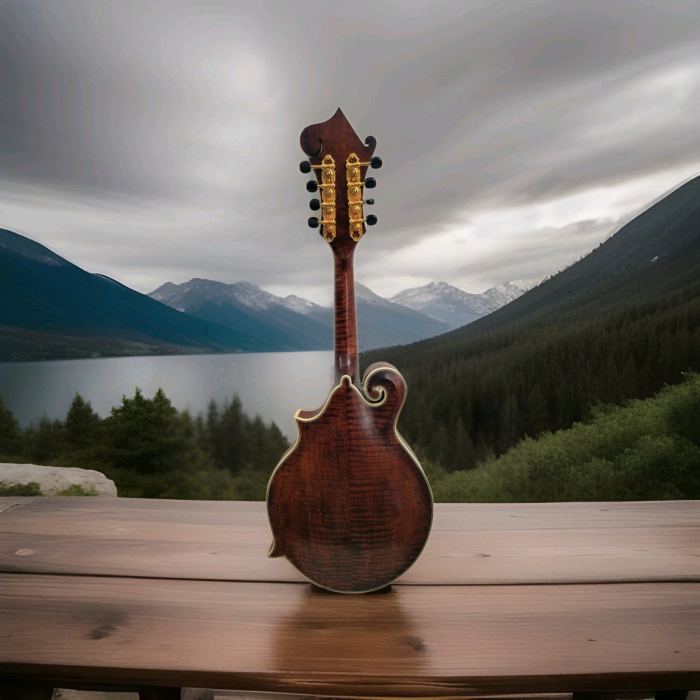 Zukulele F5 Style Bluegrass Mandolin Hand Carved Solid Spruce Top & Mable Back