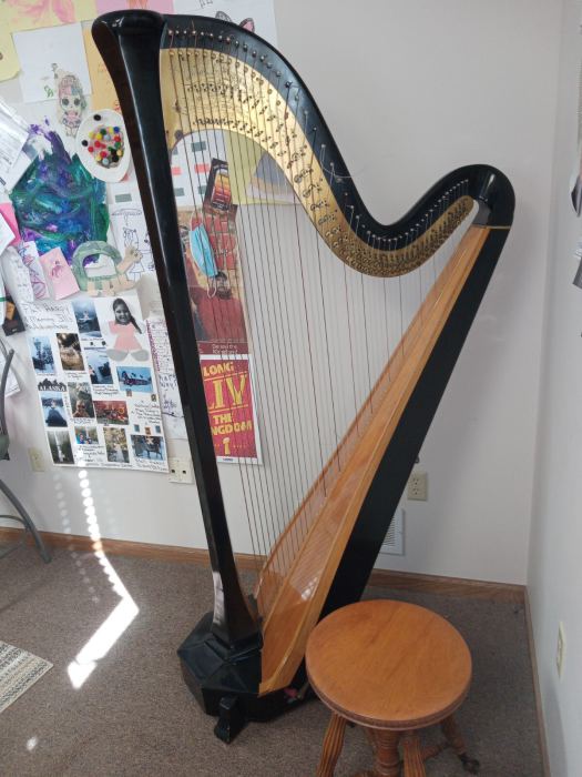 1955 Wooden Concert Grand Lyon and Healy Style 30  Pedal Harp 