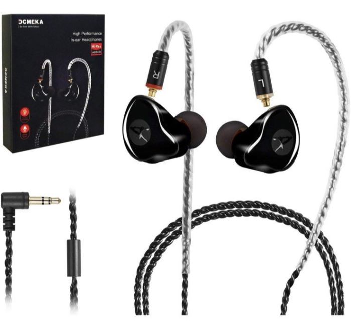 HiFi Stereo In-Ear Monitor Headphones with Dual Dynamic Drivers and Detachabl...