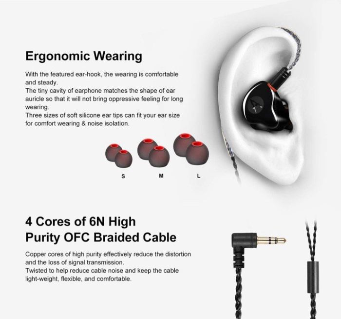 HiFi Stereo In-Ear Monitor Headphones with Dual Dynamic Drivers and Detachabl...