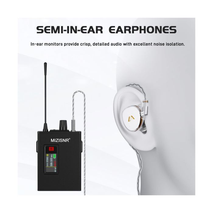 Wireless In-Ear Monitor System, Pro UHF Stereo/Mono IEM for Musicians with Me...
