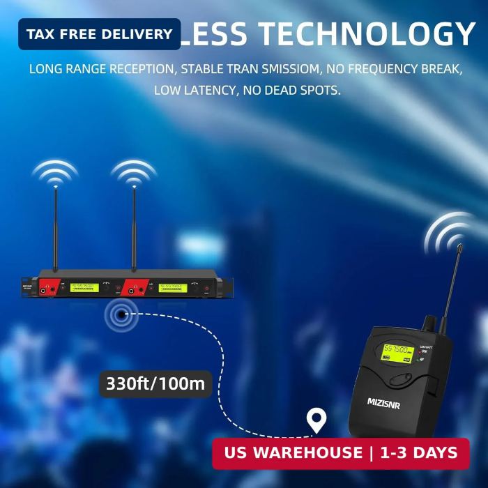 Wireless in Ear Monitor System, 4 Packs Mono Musician IEM System