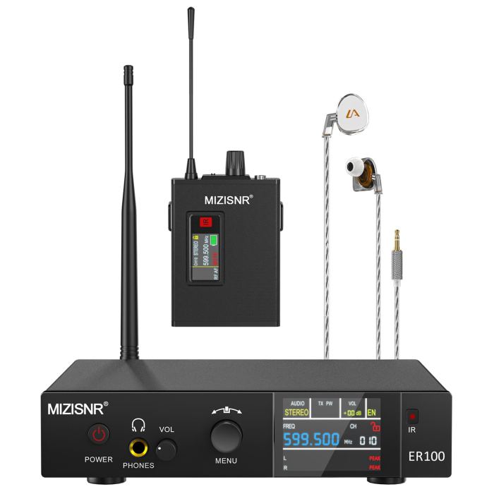 Wireless In-Ear Monitor System, Pro UHF Stereo/Mono IEM for Musicians with Me...
