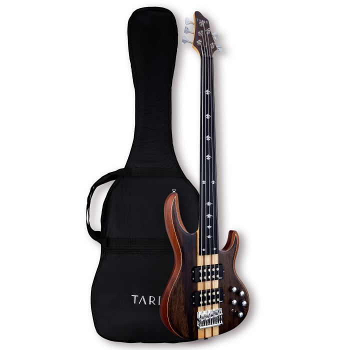 Fretless 5 string electric bass Guitar Millettia Laurentii Top Okoume body