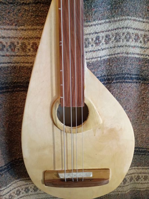 Right-hand Fretless Pocket Bass 4 String. Poplar Wood Festival Bass  30"  Scale 