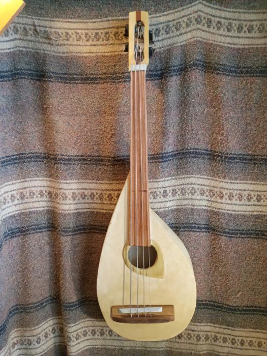 Right-hand Fretless Pocket Bass 4 String. Poplar Wood Festival Bass  28"  Scale 