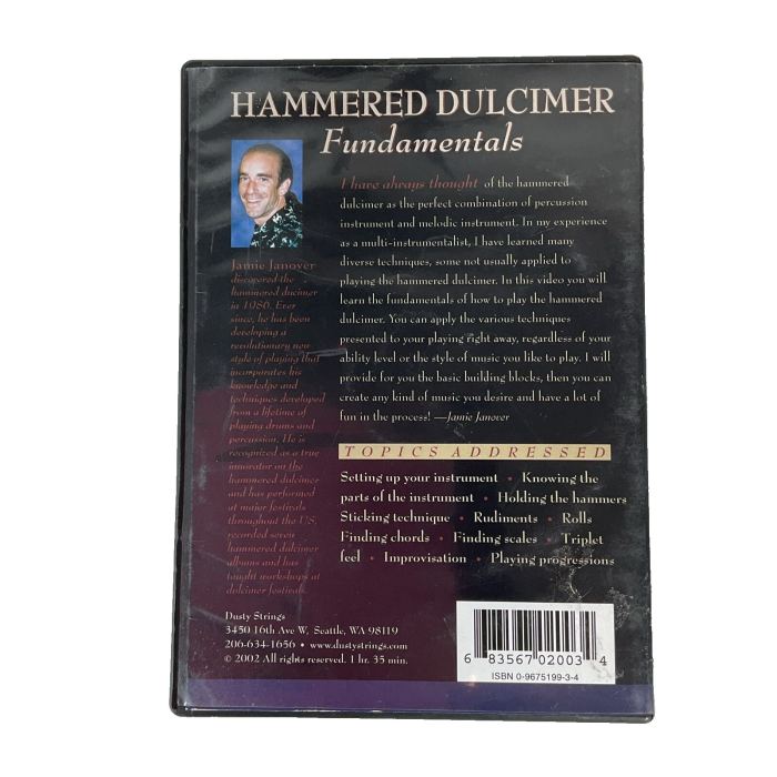 Hammered Dulcimer Fundamentals DUSTY STRINGS Jamie Janover 2002 135 Mins Rare