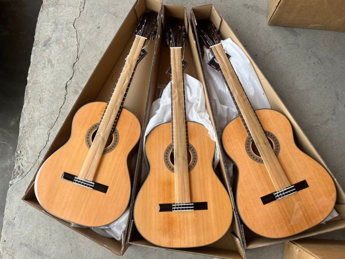 Aiersi Solid Cedar Top Santos Wood Spanish Classical Guitar with Padding Bag
