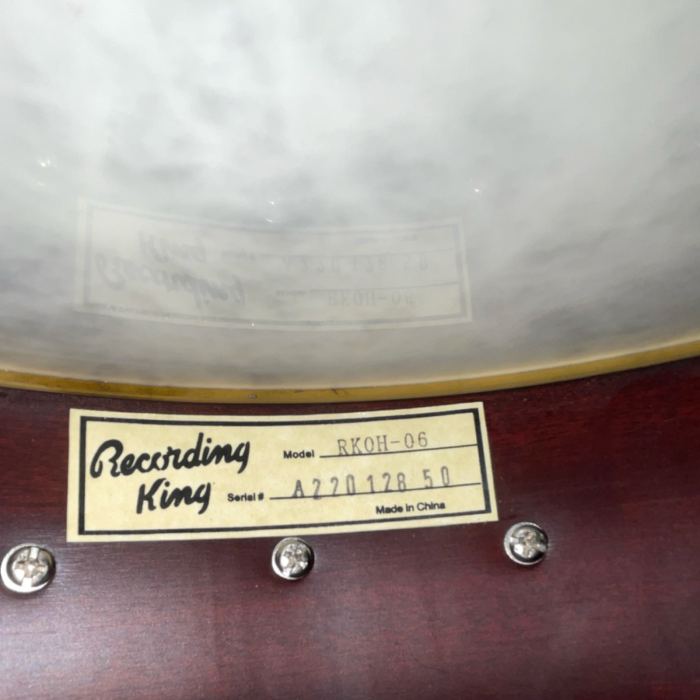 Recording King RKOH-06 5-String Open Back Banjo Satin Brown Wood