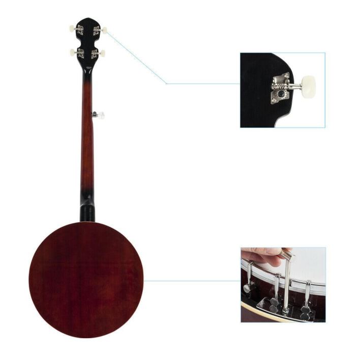 5 String Banjo w/ Closed Back 24 Brackets Head & Maple Neck