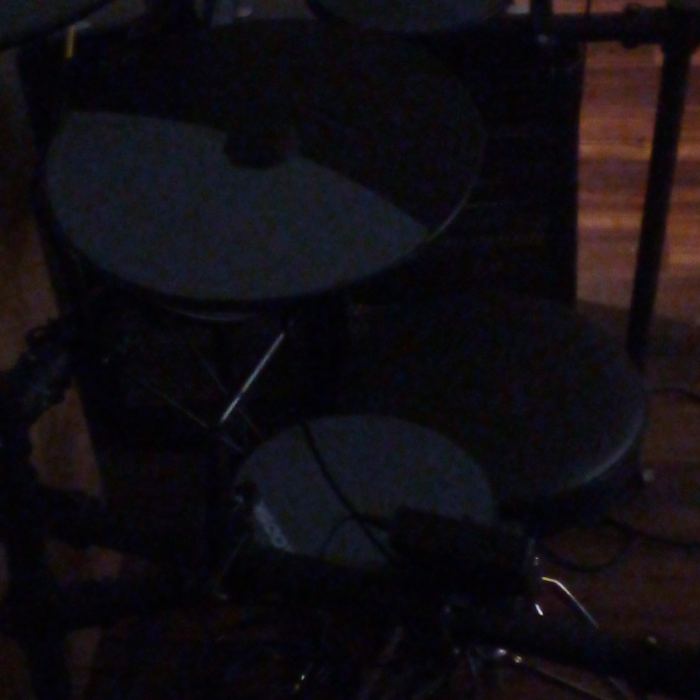 Black Electronic Drum Kit Set w/ Multiple Drum Pads & Cymbal Pads