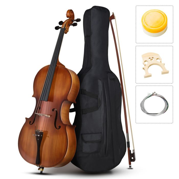 🛷FREE SHIPPING!🛷 Cello w Case/Bag Made of Spruce, Ebony, and Maple +Bow!