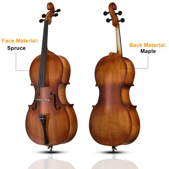 🛷FREE SHIPPING!🛷 Cello w Case/Bag Made of Spruce, Ebony, and Maple +Bow!