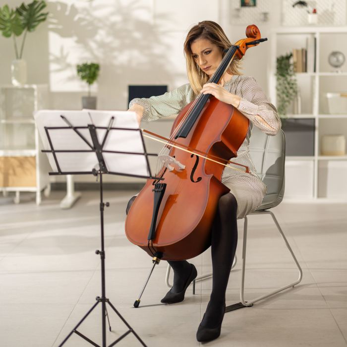 3/4 Full Size Natural BassWood Cello Set with Bag+Bow+Bridge+Rosin With Bag