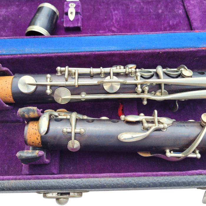 Fernand Chapelain Clarinet Wooden Wood Short Buffet Barrel and Vtg Original Case