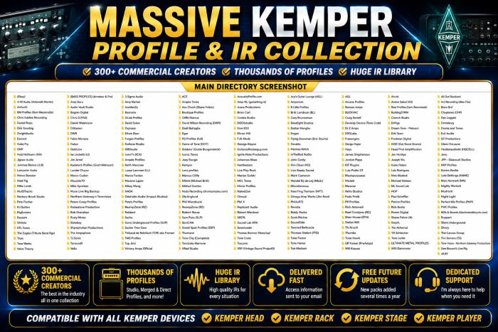 Kemper Profiles & IRs Massive Collection | 300+ Top Creators | Delivered Fast