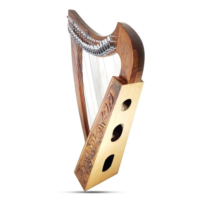 22 String Celtic Lever Harp Solid Rosewood Folk Harp Carry Bag & Tuning Key