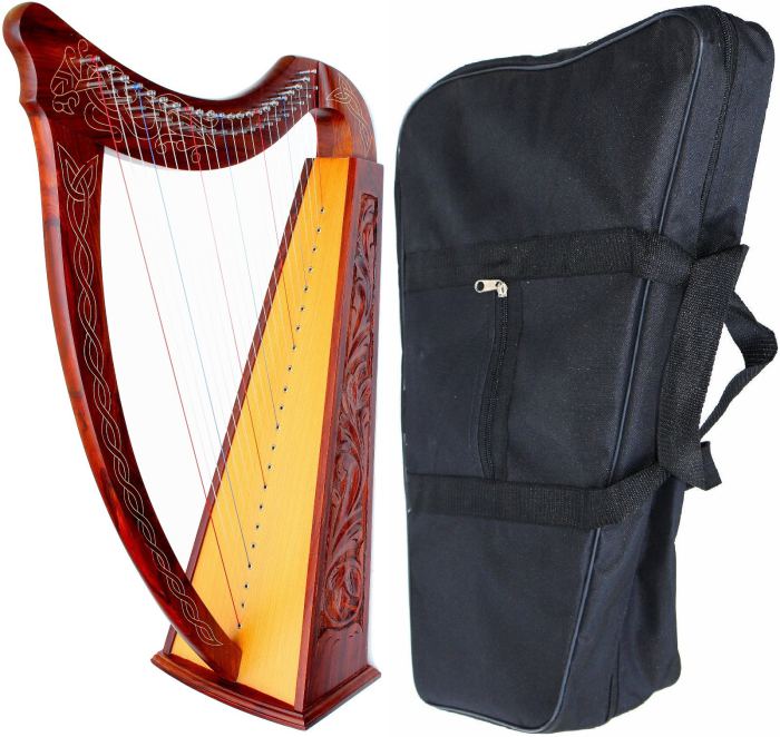 LARGE 37" DIAGNOL CELTIC HARP IRISH FOLK LAP 22 STRINGS