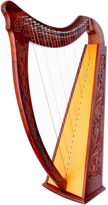 LARGE 37" DIAGNOL CELTIC HARP IRISH FOLK LAP 22 STRINGS