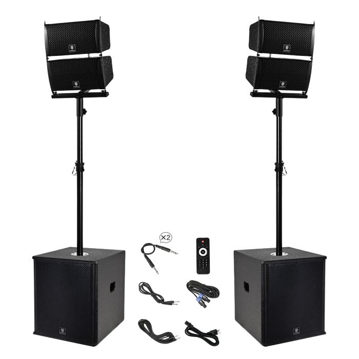 PRORECK CLUB 6000 Line Array Speaker DJ System 15'' Bluetooth PA Subwoofer 6000W