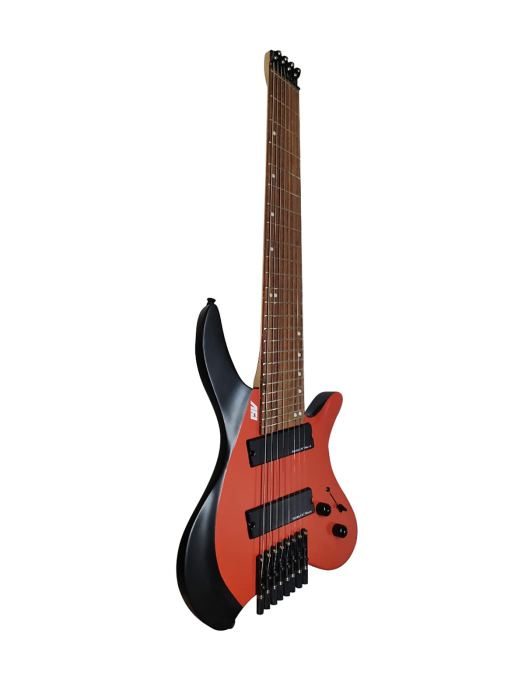 Electric Guitar 8 String Headless Multi Scale Red Black IEHLFF8-300