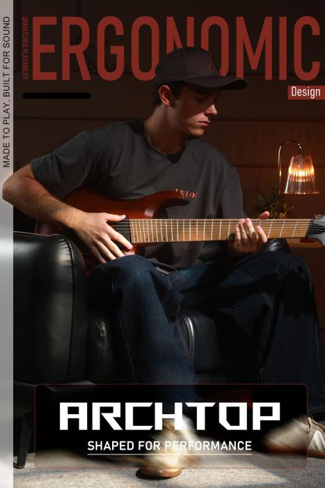 Multi-Scale 8-String Electric Guitar: Roasted Maple Neck W/String-Through Bridge