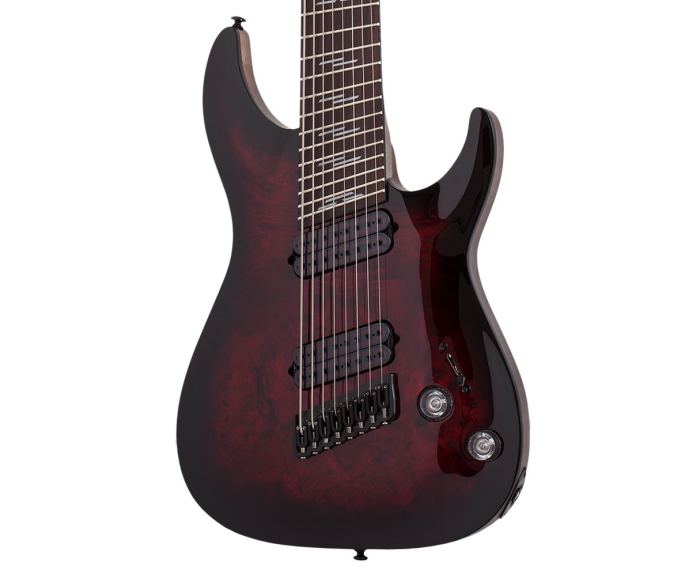 Schecter Omen Elite-8 8-String Multiscale Guitar - Black Cherry Burst - Open Box