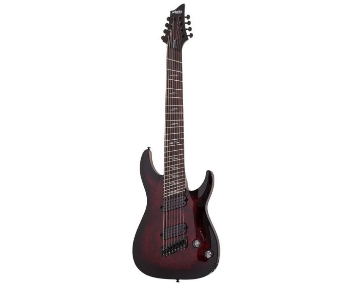 Schecter Omen Elite-8 8-String Multiscale Guitar - Black Cherry Burst - Open Box