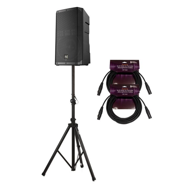 Electro Voice ELX200 12P 12 Inch Powered Loudspeaker Speaker Stand Bundle PRO
