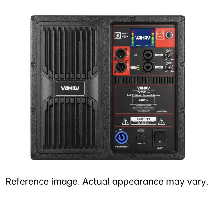 VAMAV TX2000 Dual 18" Powered Subwoofer 5000W Peak DJ Live Sound Pro Bass NEW