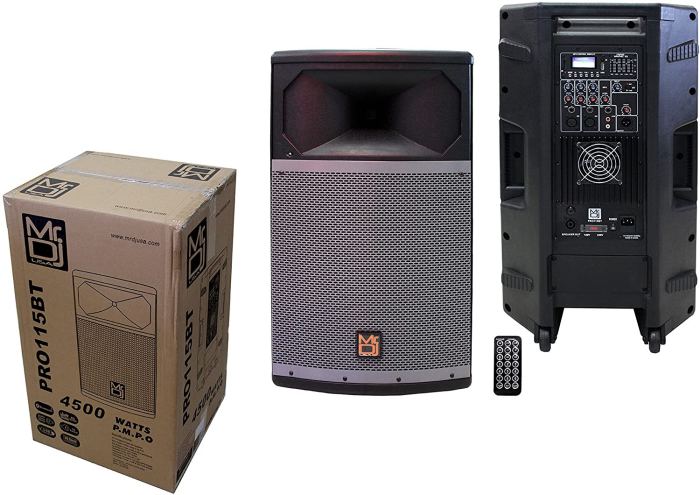 MR DJ PRO115BT PRO PA DJ 15" 2-Way Powered/Active Live Sound Loudspeaker