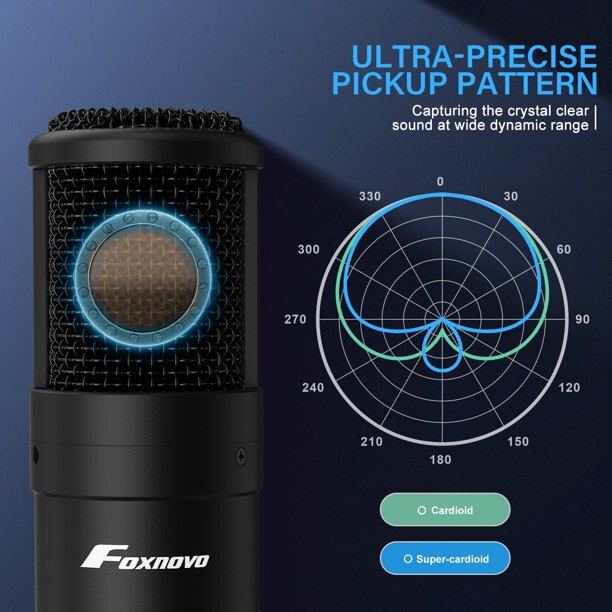 Condenser Microphone Studio Recording Professional Live SoundCard kit Bluetooth 