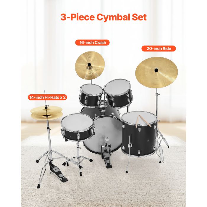 Cymbal Pack 3 Pieces Cymbals Drum Set 14 16 20 Inches Cymbals for Drum
