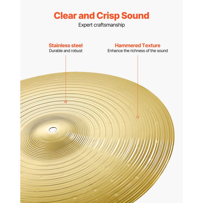 Cymbal Pack 3 Pieces Cymbals Drum Set 14 16 20 Inches Cymbals for Drum