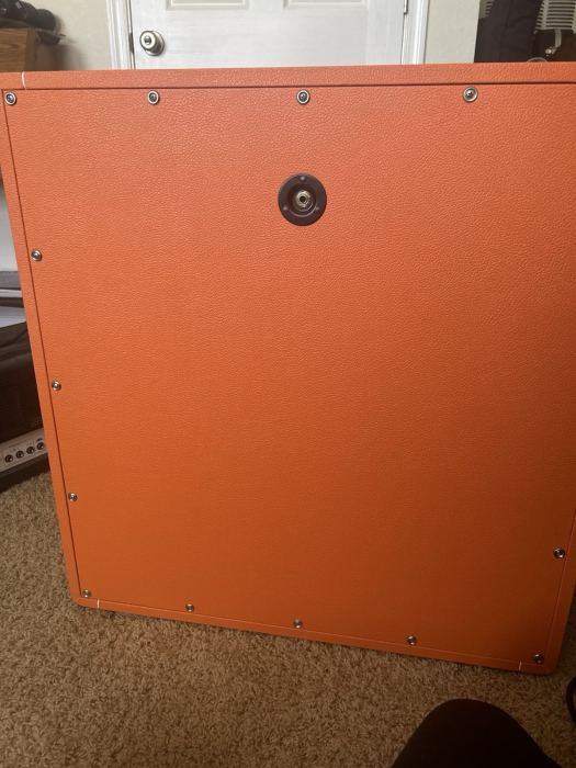 Excellent condition - Custom Orange Leather Guitar Speaker Cabinet