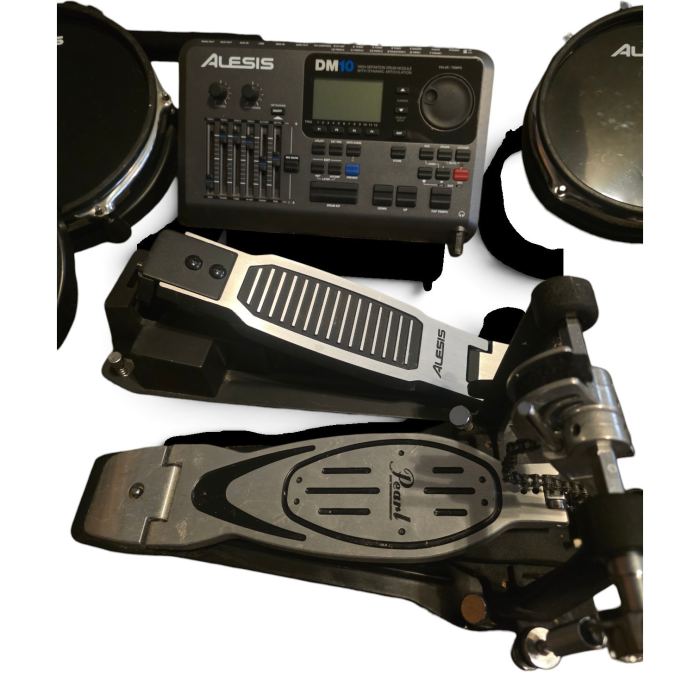 ALESIS DM10 Studio Electronic Drum Kit – Mylar Mesh Heads – Bonus Pro X Hi-Hat 