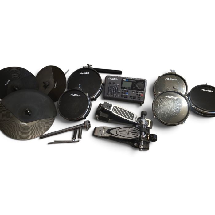 ALESIS DM10 Studio Electronic Drum Kit – Mylar Mesh Heads – Bonus Pro X Hi-Hat 
