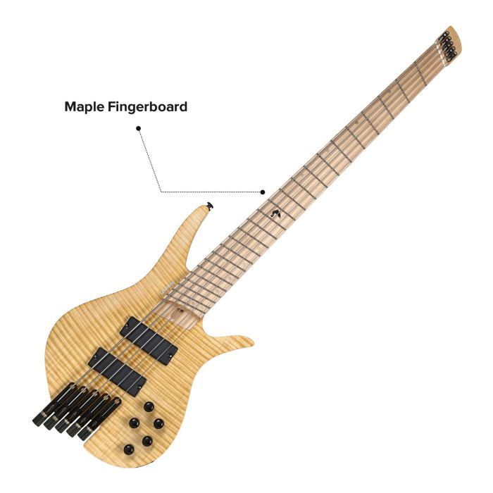 Travel Electric Bass Guitar Headless 5 String Fanned Fret Electric Bass W/GigBag