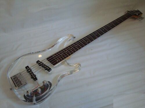 Professional 5 String Clear Body Lucite Electric Bass Guitar