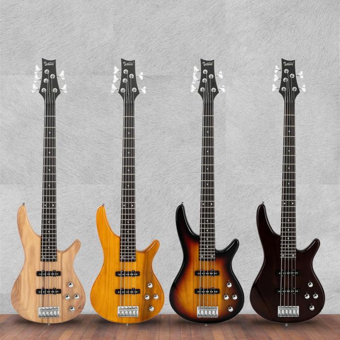 New Glarry Professional GIB Electric 5 String Bass Guitar with Bag Xmas Gift