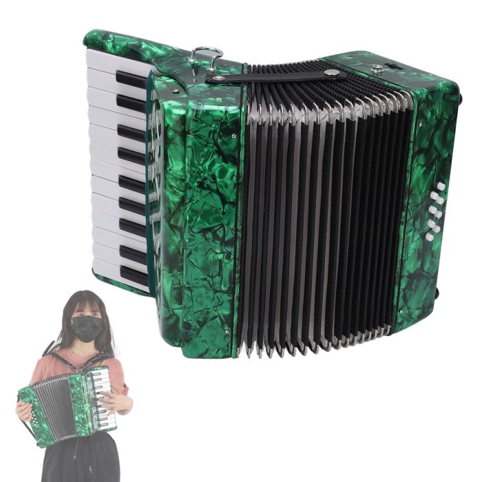Acordeones Para Adultos Acordeón Professional 22 Keys 8 Bass Accordion Green